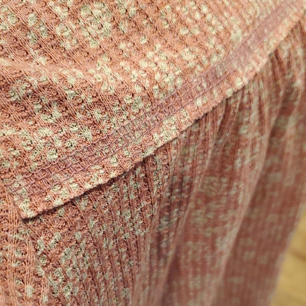 Lucky Brand Light Rust Floral Long Sleeve Thermal Tunic - Picture 6 of 6